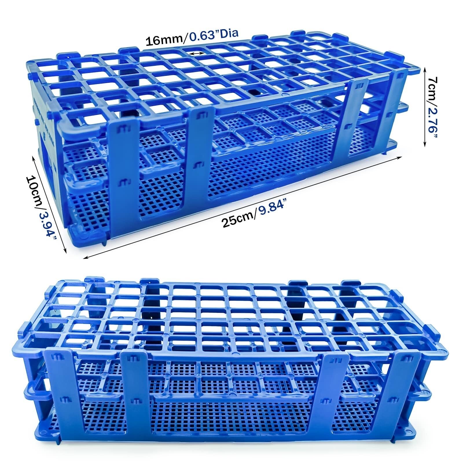 Reagenzglasständer Waschbar 3er-Pack Reagenzglasgestell aus Kunststoff, 60 Löcher, Labor-Reagenzglasgestellhalter for 16-mm-Reagenzgläser, abnehmbar Schule Labor