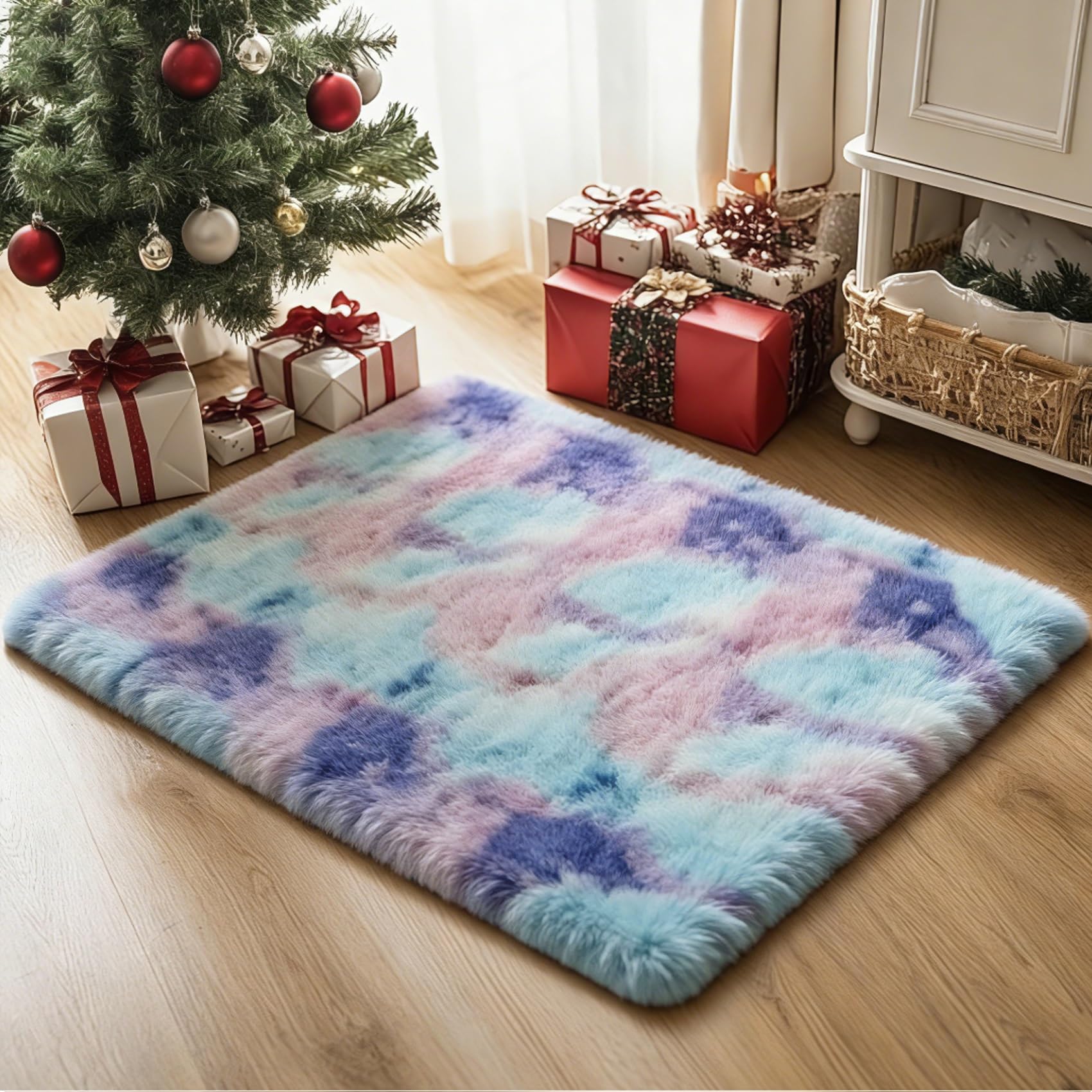Tapis de salon lavable et épais doté d'une sous-couche antidérapante intégrée