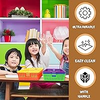 Vista 9 de 4E's Novelty 6 contenedores de almacenamiento de plástico coloridos para el aula de 13.75 x 10.25 pulgadas para organizar bandejas de papel A4