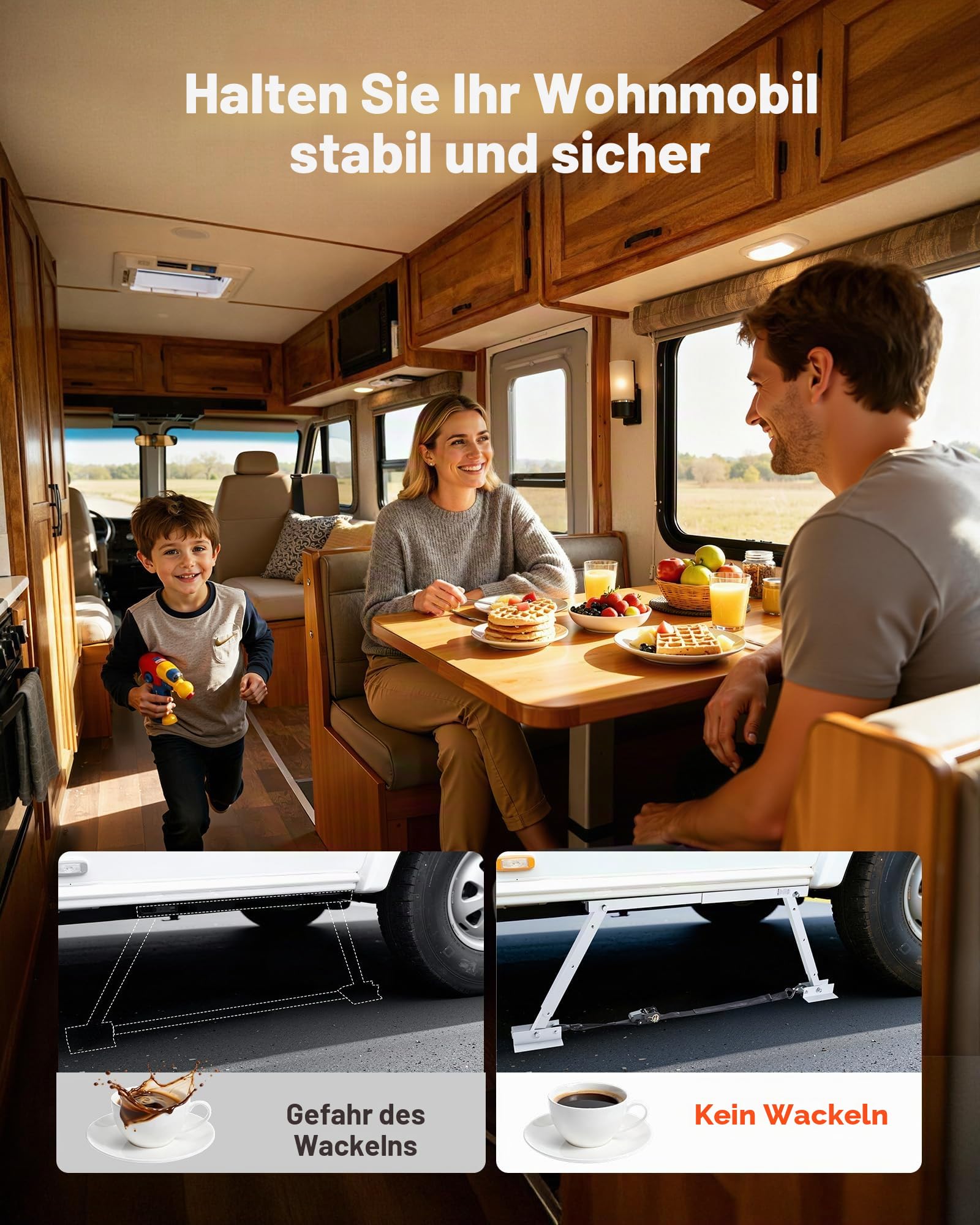 VEVOR Wohnmobilstabilisator Stoßstangenstabilisator für Anhänger Wohnmobile Sattelauflieger, faltbar, höhenverstellbar 304,8-711,2 mm, reduziert das Wackeln des Wohnmobils, 2 STK.