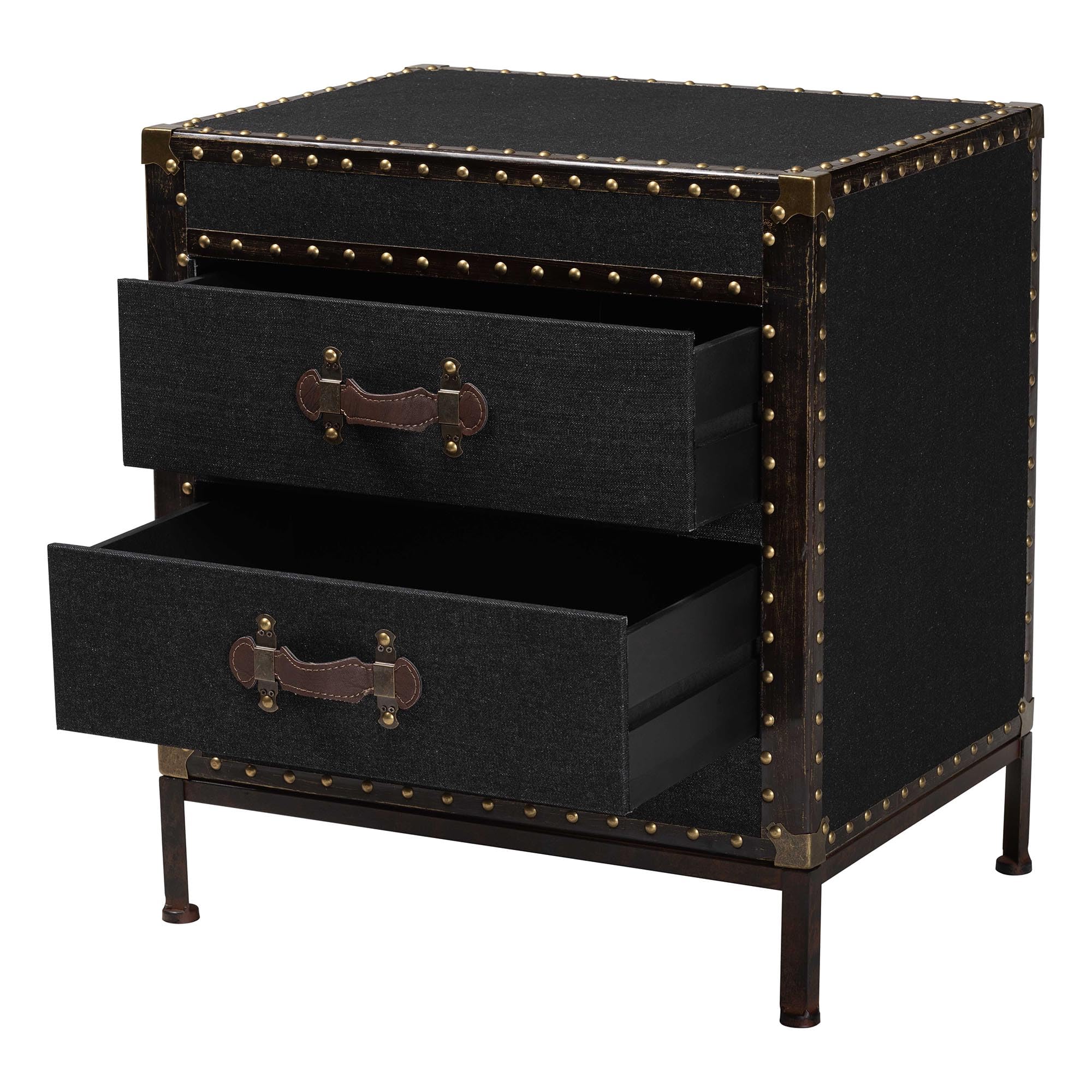 Amazon.com: Baxton Studio Laura Vintage Black Canvas 2-Drawer End Amazon.com: Baxton Studio Laura Vintage Black Canvas 2-Drawer End