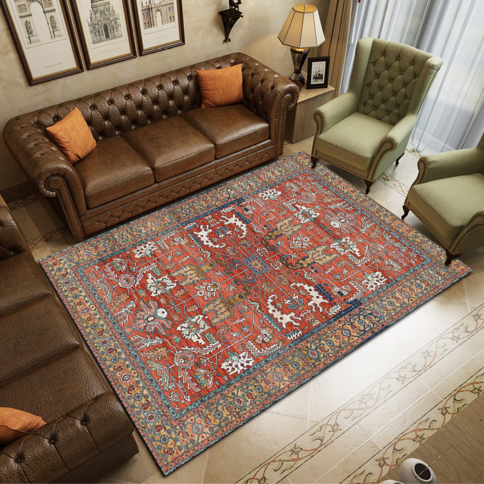 Amazon｜書斎 洗える ラグマット カラー7 センターラグ 滑り止め付き