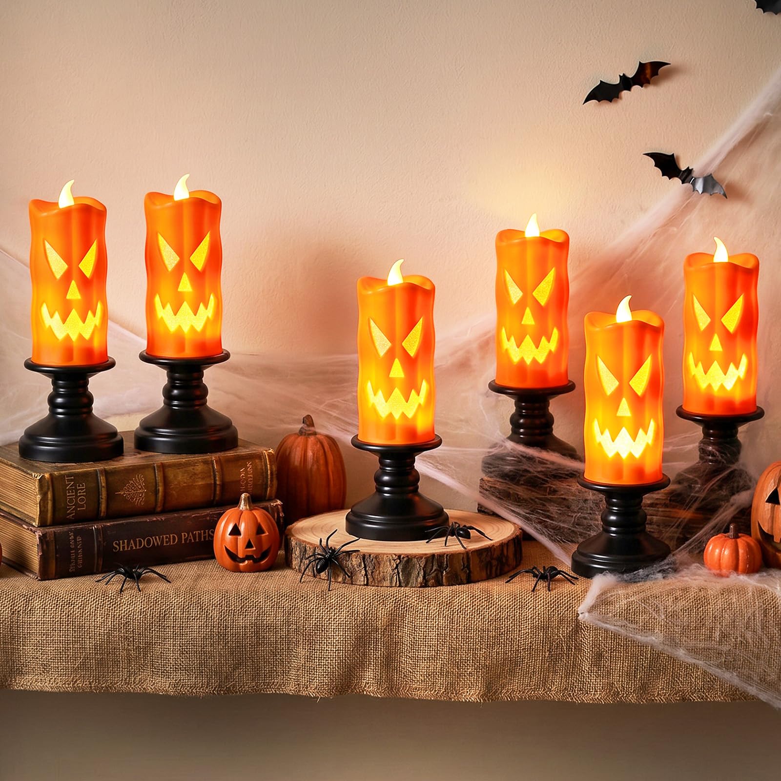 Halloween Ghost Pumpkin Led Candle Light, Halloween LED Candle Decoration
