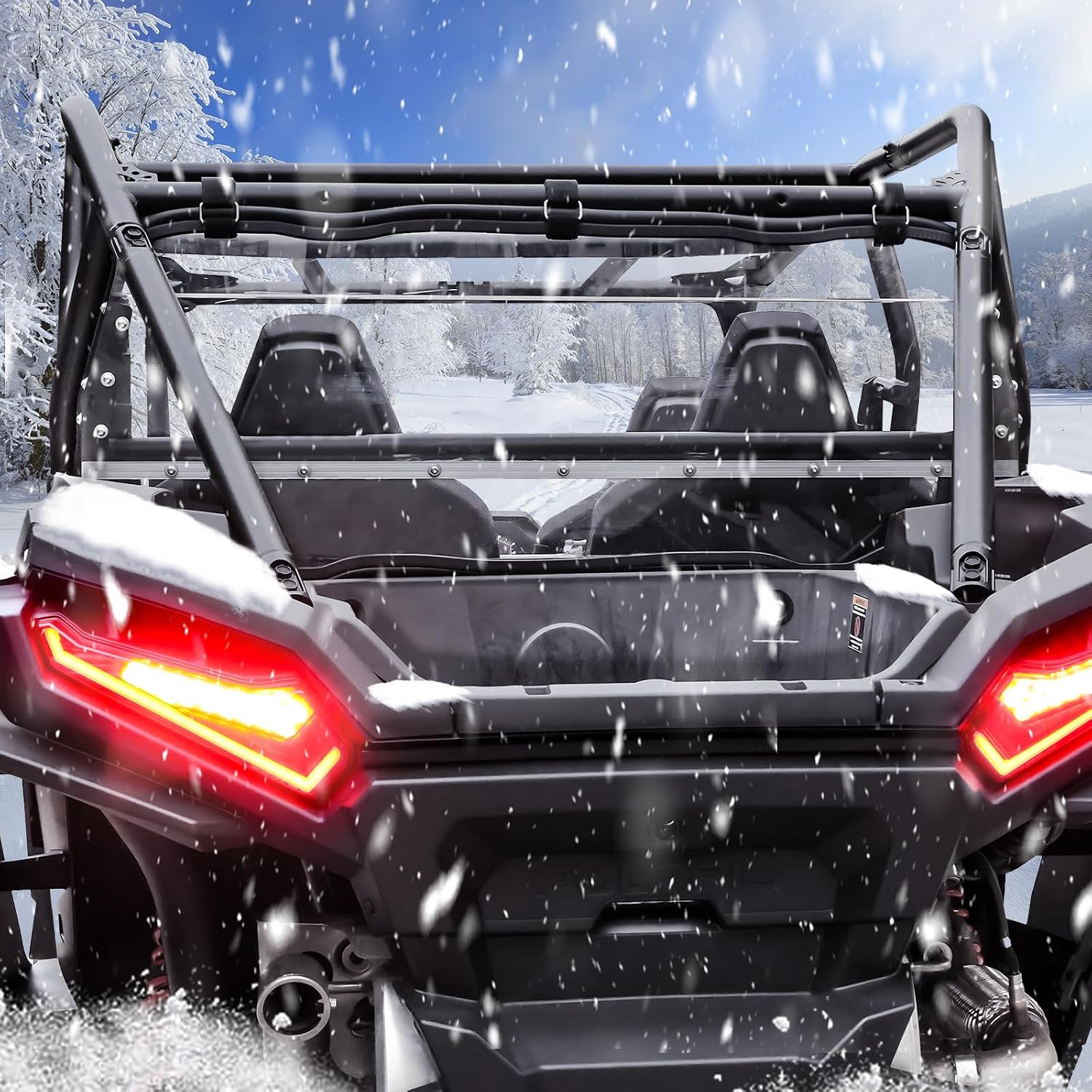 StarknightMT RZR Rear Windshield - 2024+ RZR XP 1000 Windshield Compatible with POLARIS RZR XP 1000/XP 4 1000 Anti-UV Thicken Poly RZR Back Window Accessories Parts, Clear