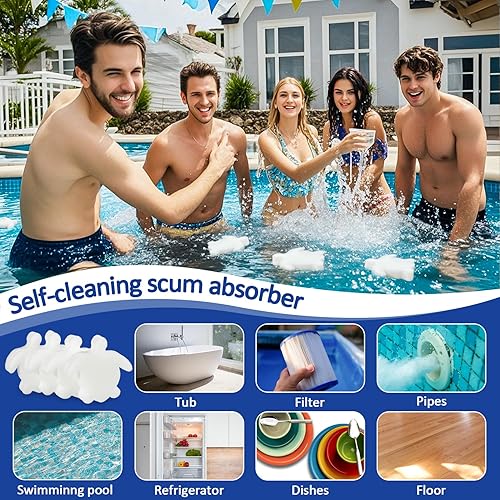 Miniatura 2 de MAQIHAN Esponja absorbente de aceite para piscina, 16 piezas, esponja de espuma de piscina, esponjas de piscina que absorben aceite, esponja