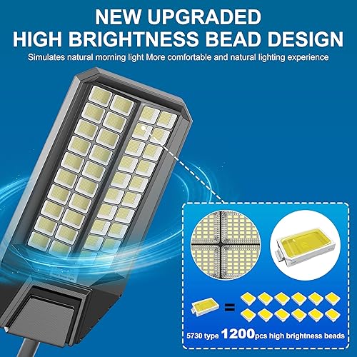 Miniatura 4 de Paquete de 2 luces solares de calle de 4000 W, 300000 lúmenes, del atardecer al amanecer, impermeable, ideal para estacionamientos comerciales y al
