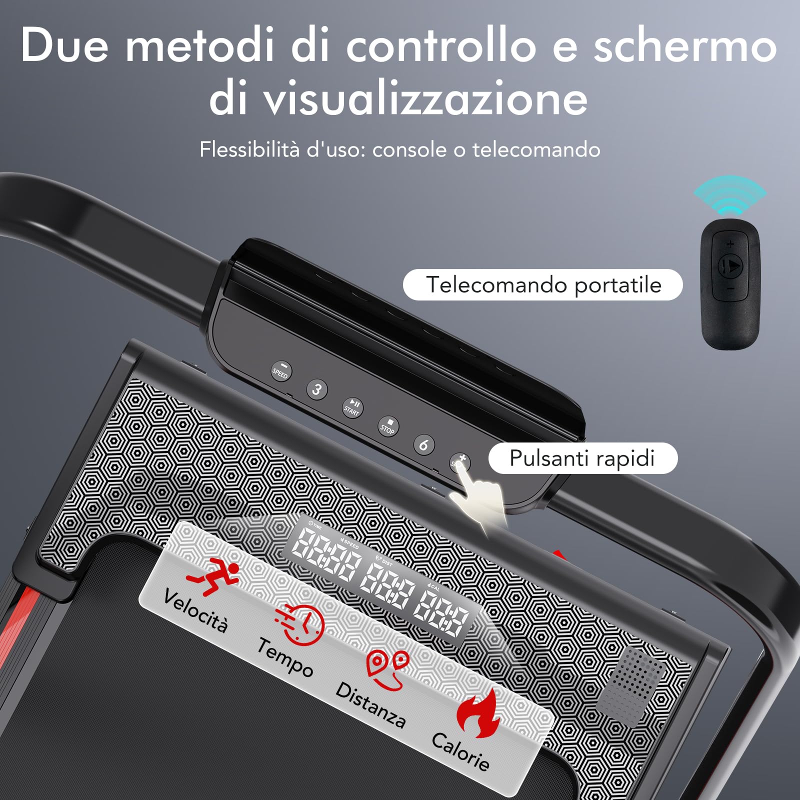 Tapis Roulant Pieghevole, 1400W Tapis Roulant Elettrico con Inclinazione 3 Livelli, Telecomando, Maniglie e Display LED, Schermo LCD, Tappeto per Corsa Compatto per Casa e Ufficio