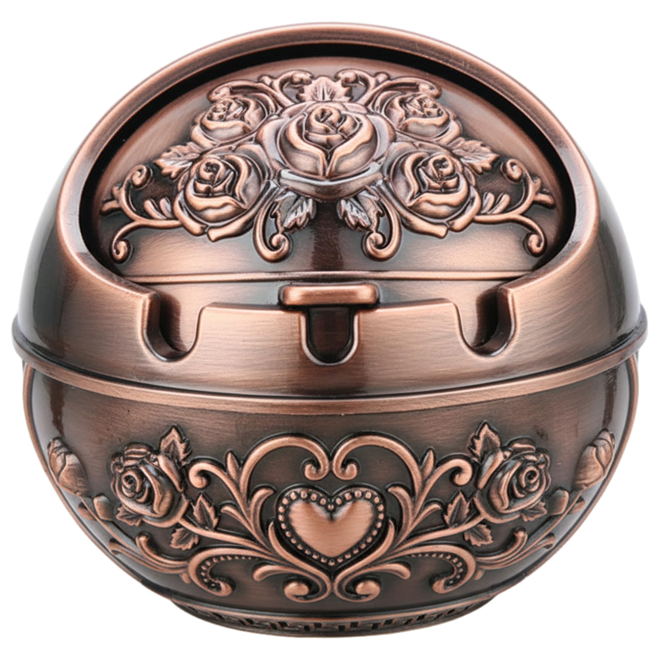 Ash Tray with Lid, Outdoor Ashtray Bronze Metal, Vintage Ashtrays for Balcony, Unique Ash Tray for Home, Type 2