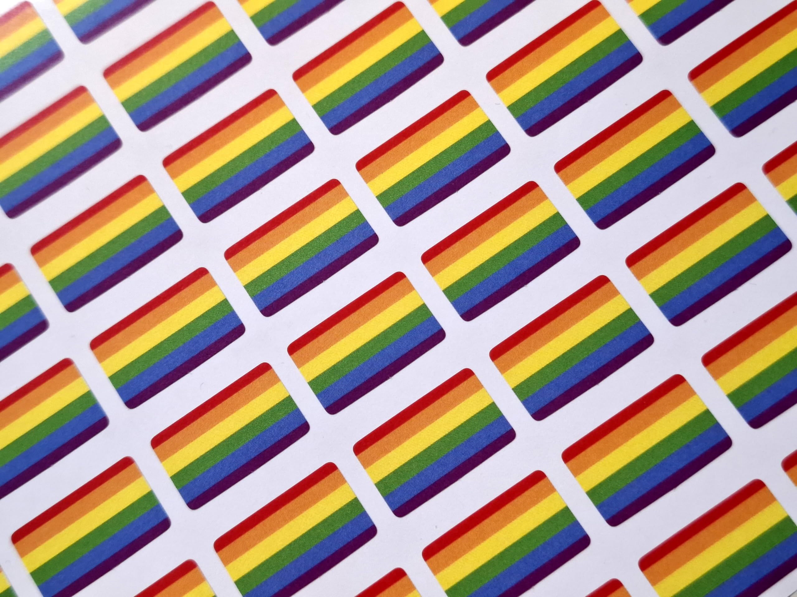 Minilabel Mixed Pack Of 64 Small Mini 20X12mm Pride Rainbow Lgbt Flag Stickers, Sticky Labels