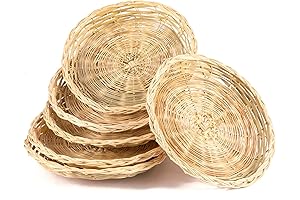 6-Pack Nature Wicker Bamboo Paper Plate Holder