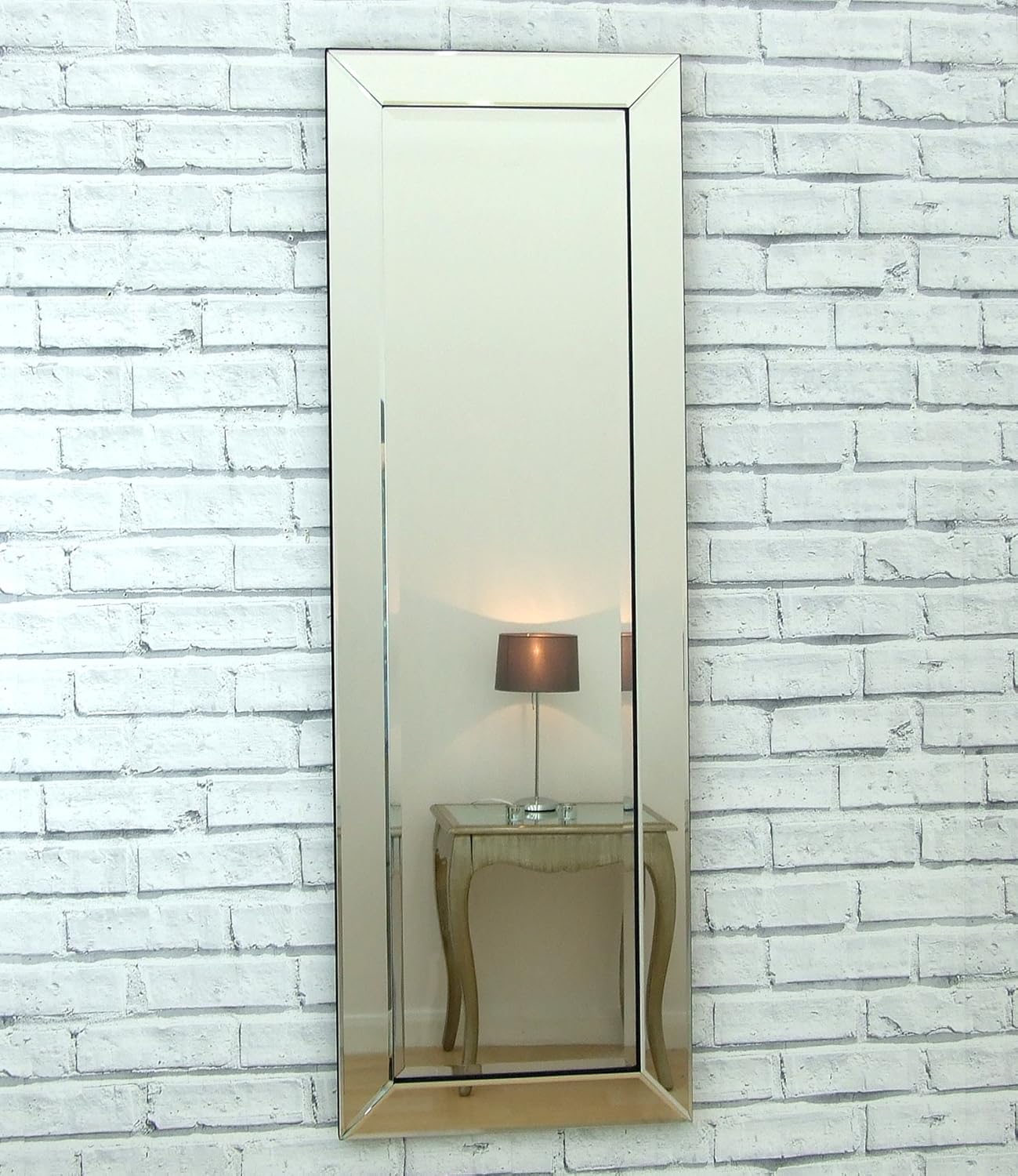 Mirrors Barcelona Trading Lara Silver Glass Framed Full Length Bevelled