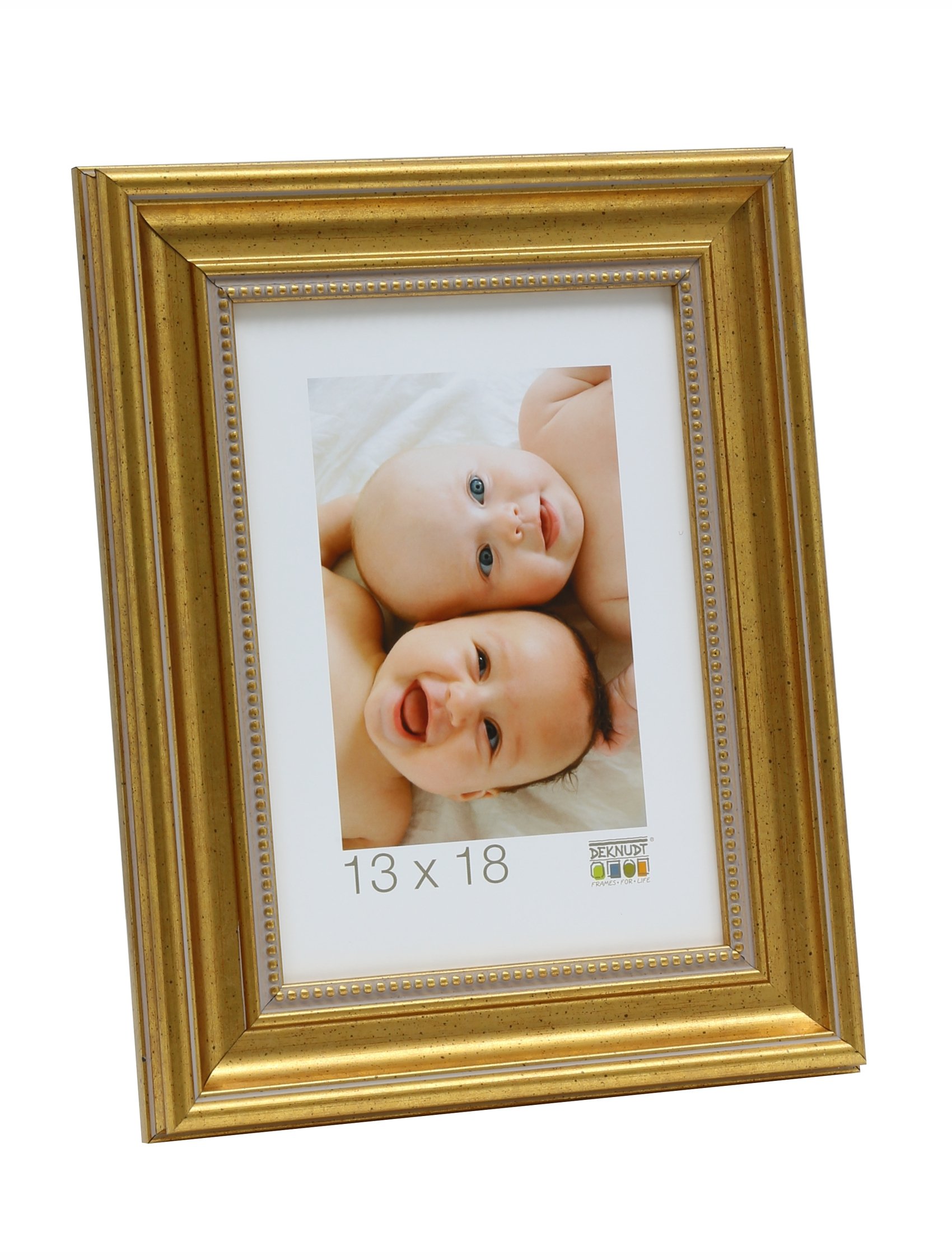 Cadre photo Deknudt doré 30x30 cm en résine pour valoriser vos clichés