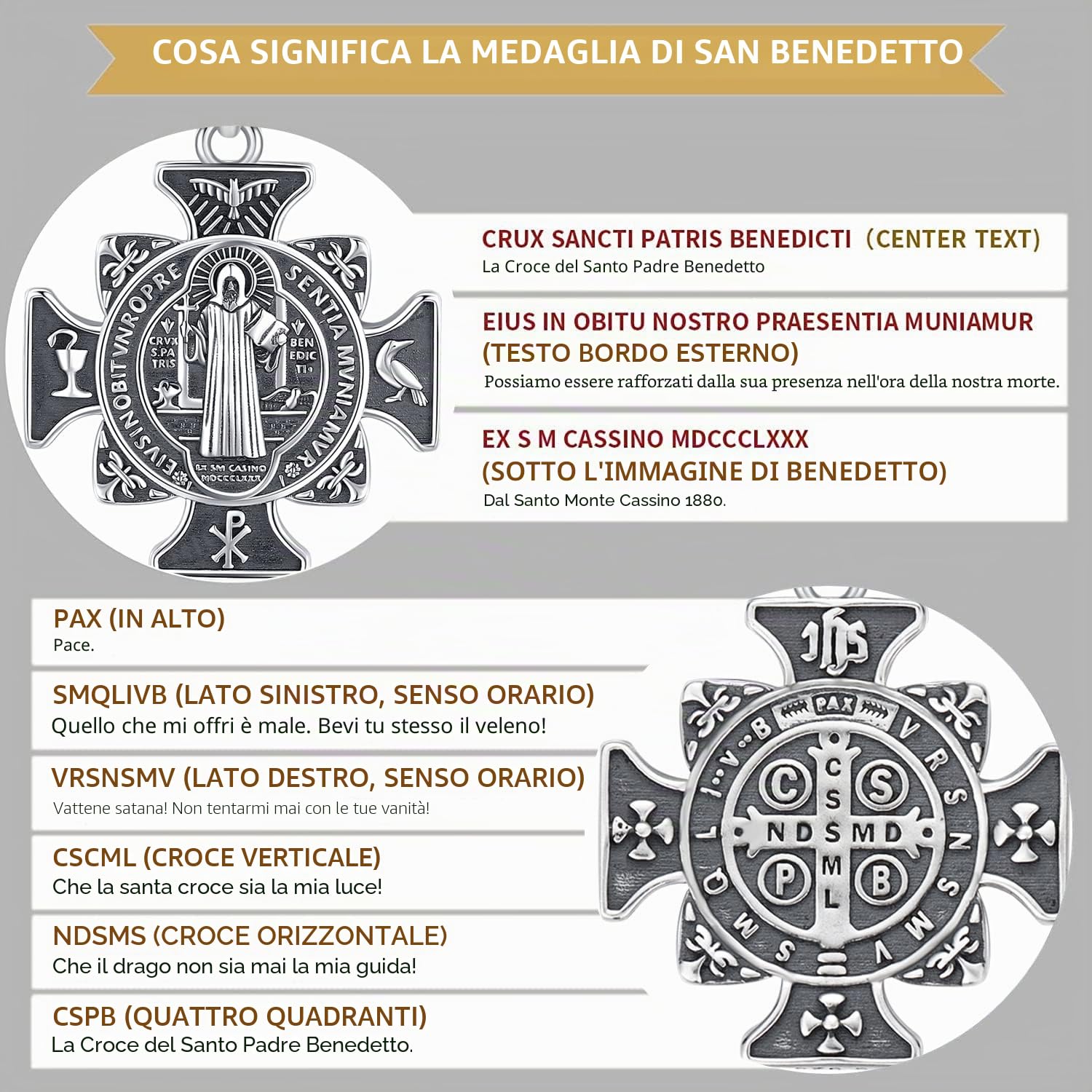 Collana San Michael/San Cristoforo/San Benedetto in Argento Sterling 925 Ciondolo di Protezione Medaglia Arcangelo Gioielli Religiosa Amuleto per Uomo Donna