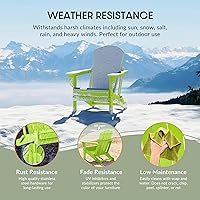 Vista 5 de WestinTrends Malibu - Juego de 2 sillas Adirondack plegables de polietileno para exteriores, color lima
