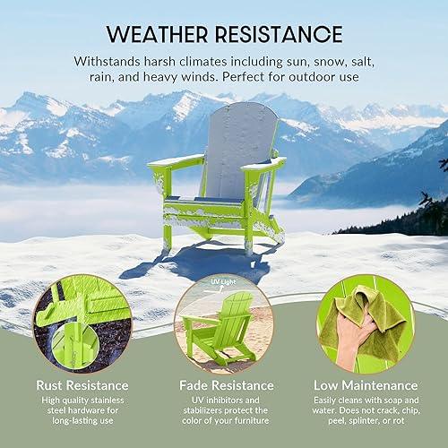Miniatura 5 de WestinTrends Silla Adirondack para exteriores, silla de plástico para hoguera, silla plegable resistente a la intemperie, para terraza, jardín,