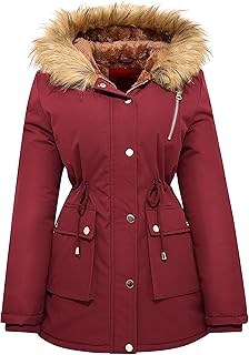 Womens Winter Water Repellent Coat Thicken Puffer Jacket Warm Fleece Lin...
