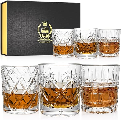Juego de 6 vasos de whisky de 11 onzas, vasos de whisky antiguos, regalo para whisky escocés, coñac, vodka, cócteles, ron, vasos de regalo para