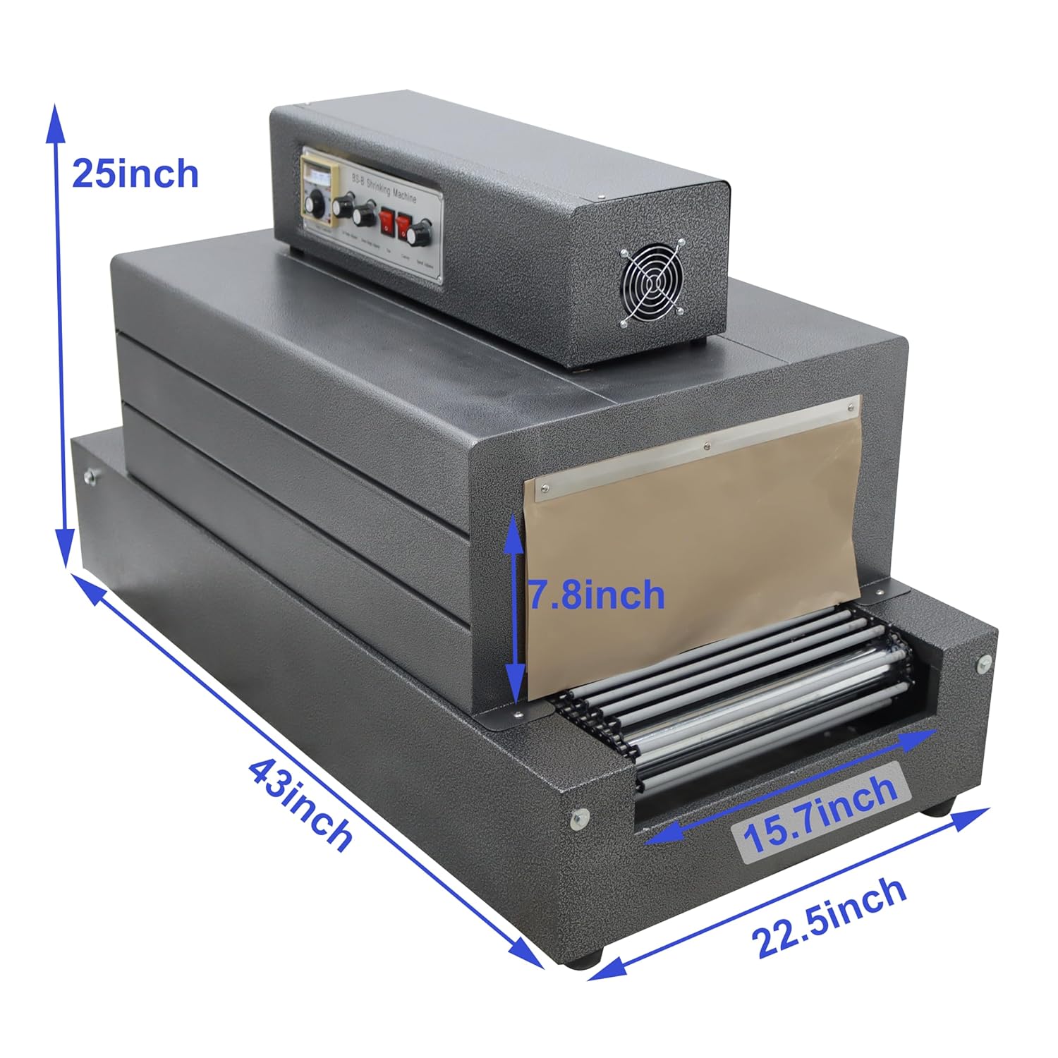 TECHTONGDA Thermal Shrink Wrap Machine Heat Tunnel Packaging for POF PVC 16X8inch Shrink Size 220V Chain Type