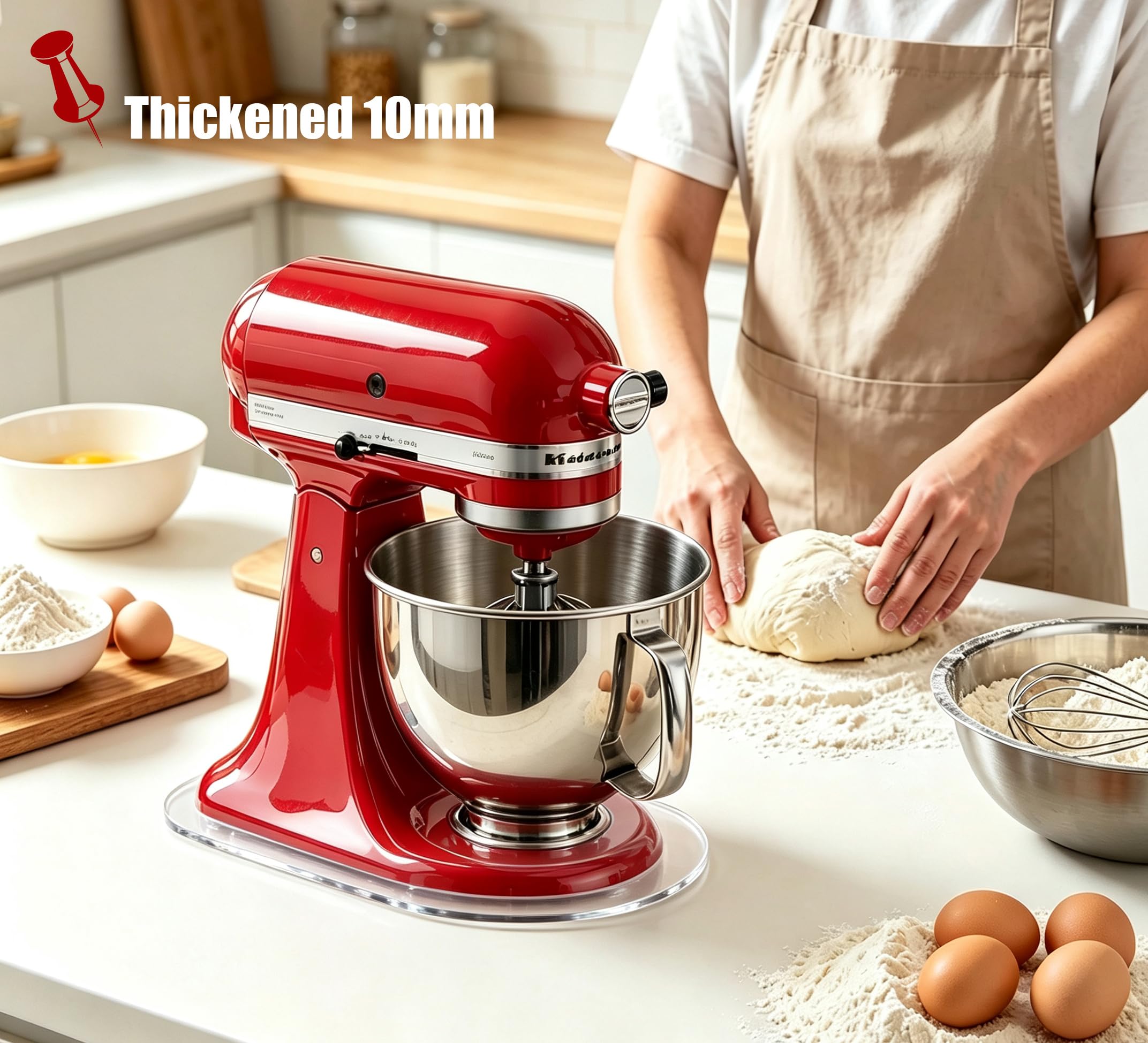 Slider miscelatore acrilico ispessito, per 4,5-5QT, 10 mm di