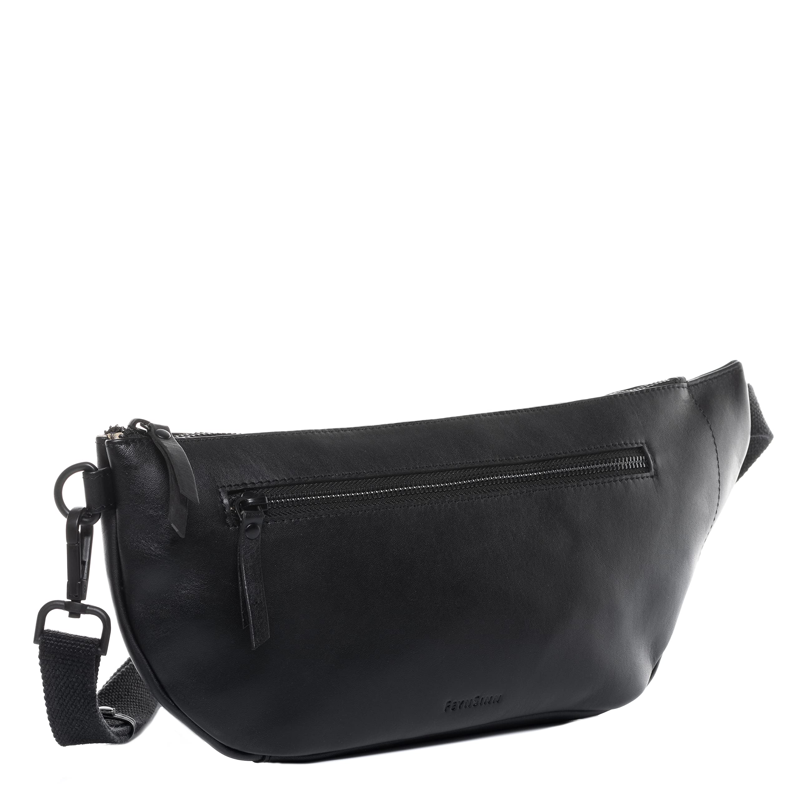 Hüfttasche echt Leder - Body Bag NORI - Festival Tasche mit Schultergurt - Ledertasche Herren und Damen schwarz handgefertigt