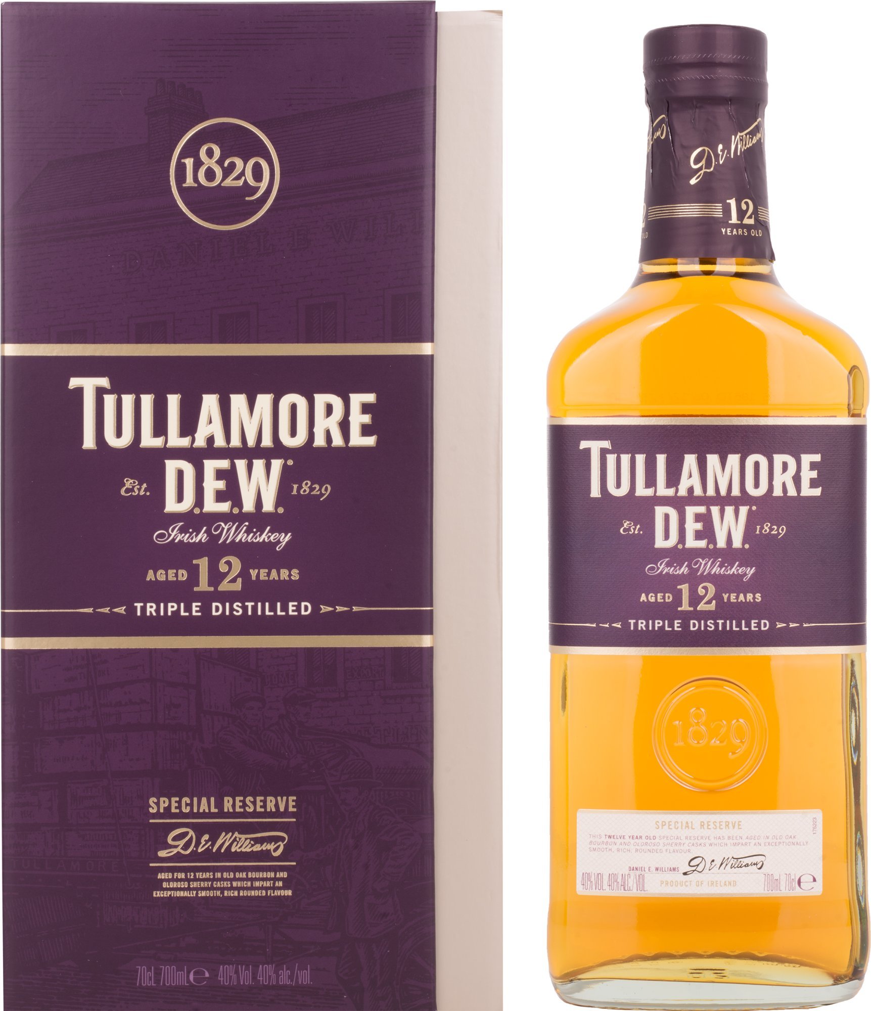 Tullamore Dew Whisky 12 años, 700 ml