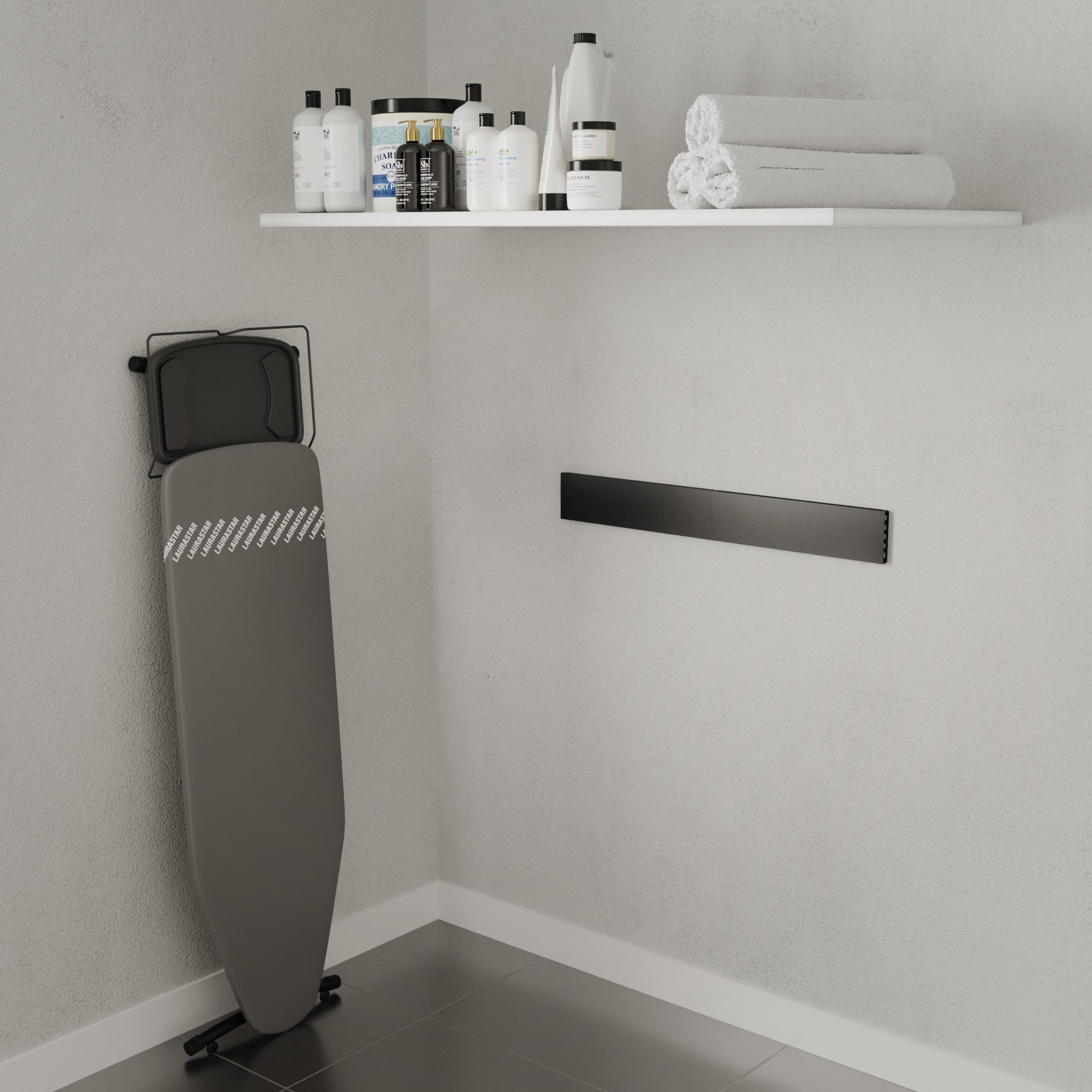 Wäscheständer Ausziehbar, 50x80x10 cm (LBH), Aluminium, Wäschespinne Draußen, Wäscheleine Ausziehbar, Geeignet für Innen- und Außenbereich, Montage mit mitgelieferten Schraube