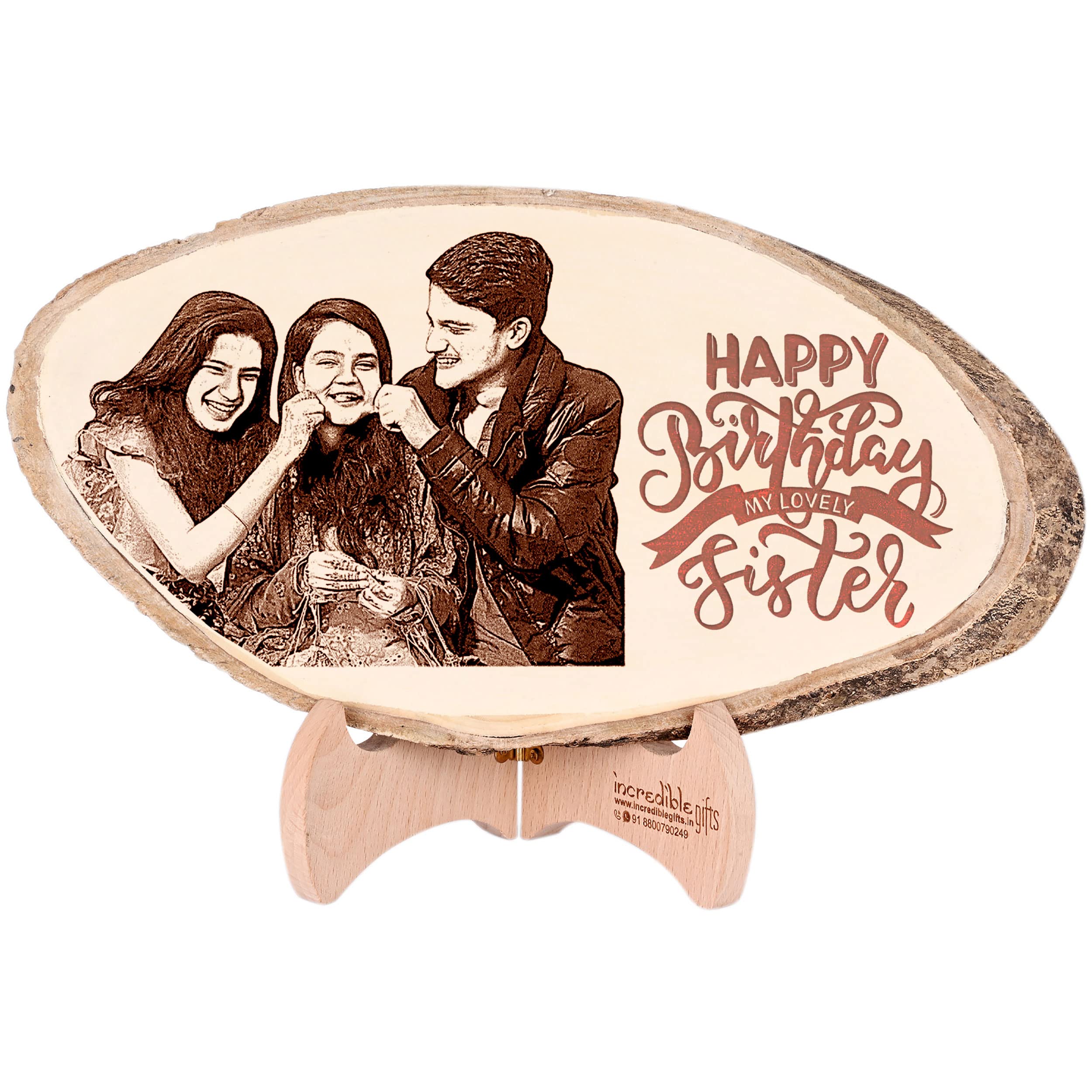 GFTBX Personalized Natural Wood Photo Plank - Customized Engraved Sister Birthday Gift (10-15 Inches), Tabletop (B0B7WVF5XT) Amazon Price History, Amazon Price Tracker