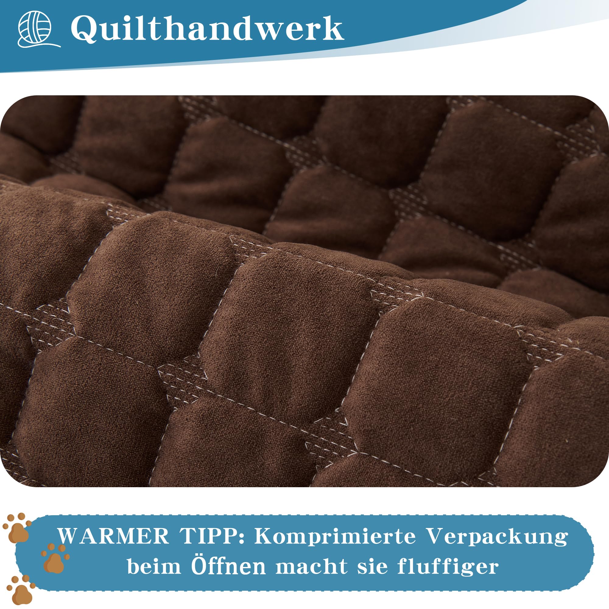 MYSKY HOME Sofa Schutzdecke Sofa Überzug 3 Sitzer - Sofabezug Kratzschutz Sofa Katze, Sofaüberwurf Sofaschoner Sitzfläche Couch Topper Sofaüberwürfe, 88 x 180cm，Schokolade