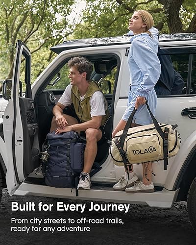 Miniatura 9 de Tolaccea Bolsa de gimnasio para hombres y mujeres, mochila de 40 litros para viajes y deportes con compartimento para zapatos, bolsillo húmedo