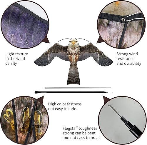 Miniatura 3 de eyijklzo Asustador de aves Cometa voladora Cultivos Granja Pájaro Volador Halcón Cometa Voladora