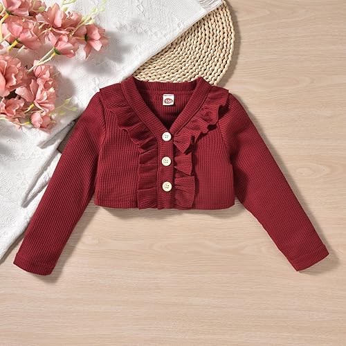 Miniatura 6 de HINTINA Conjunto de 2 piezas de vestido y cárdigan para niñas pequeñas, vestido sin mangas con estampado floral y cárdigan de manga larga