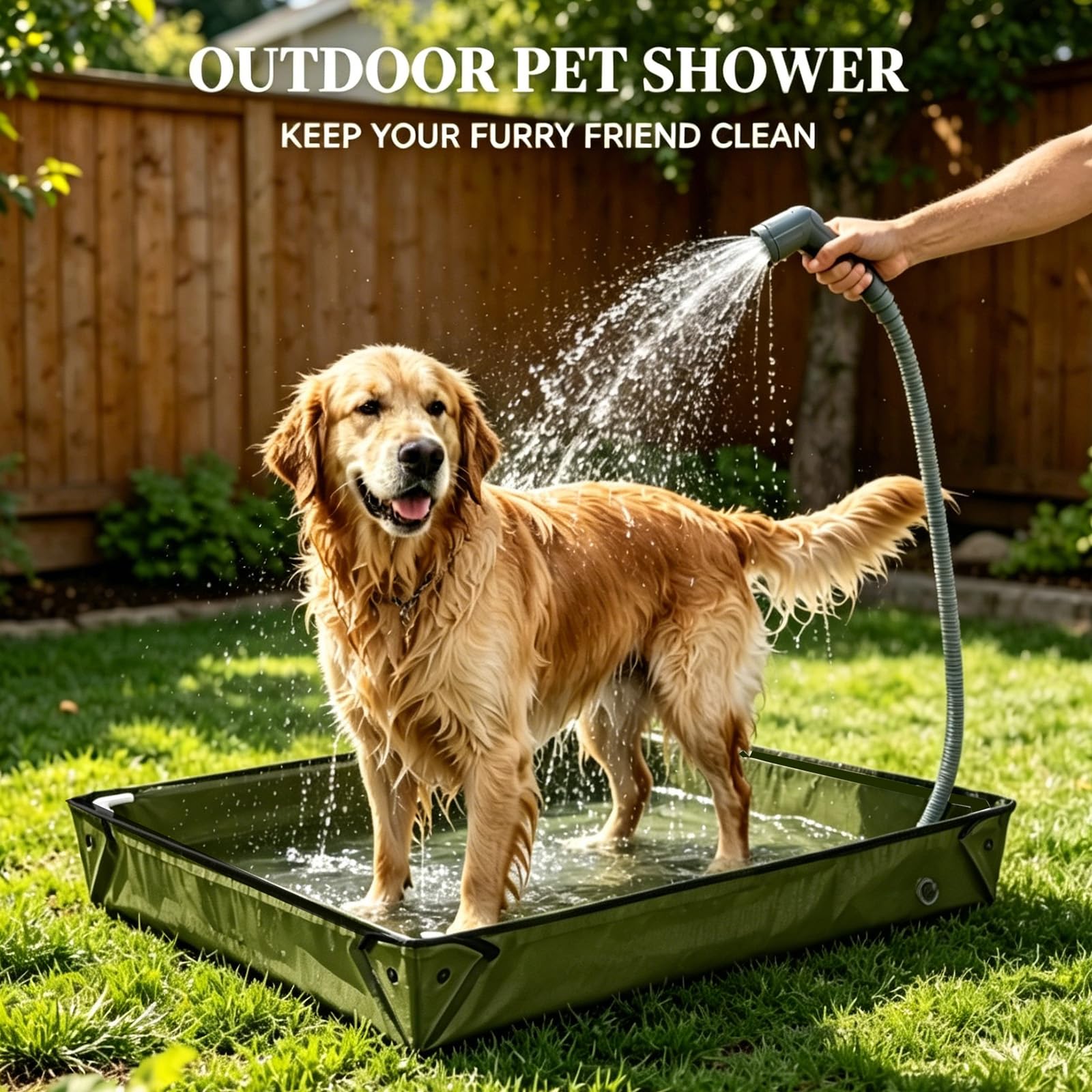 Douche de camping - Receveur de douche pliable - 80 x 80 cm - Avec tuyau de vidange - Antidérapant - Étanche - Base de douche portable - Base de tente d'extérieur - Lavabo pour camping-car, jardin