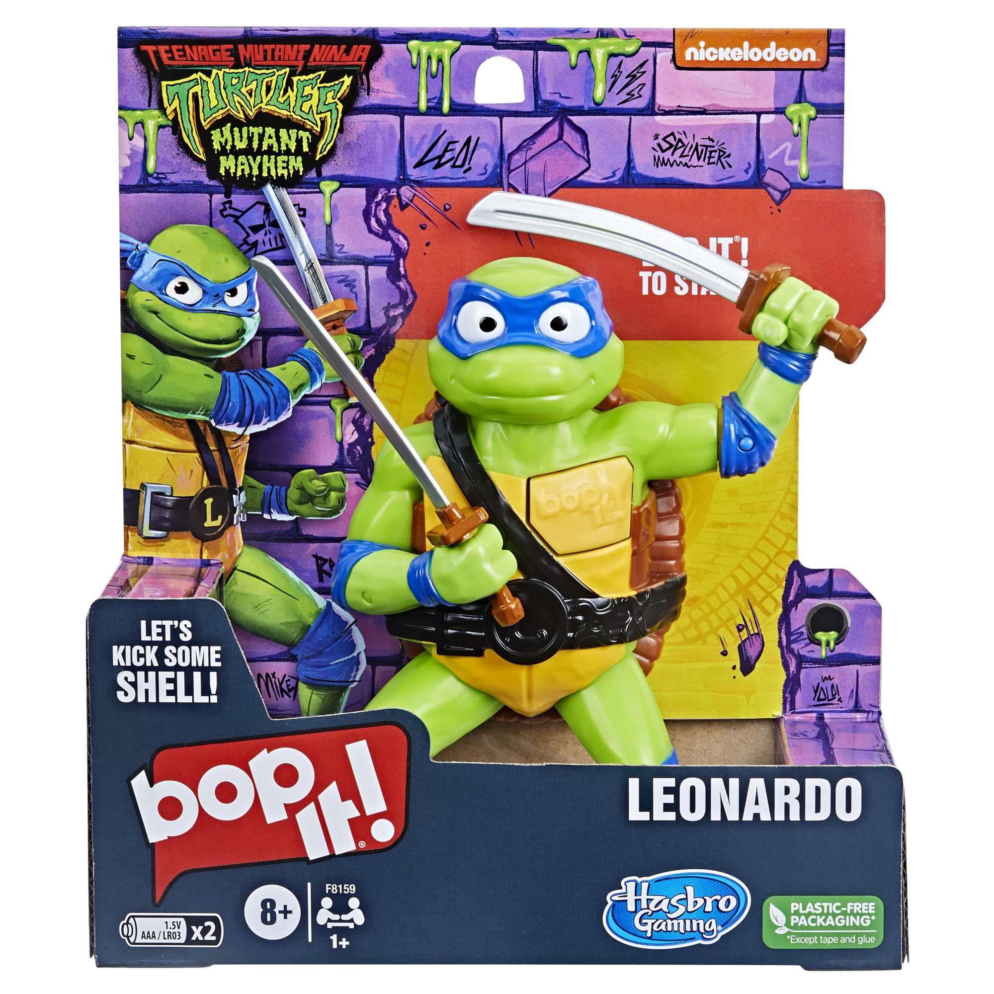 Bop It! Teenage Mutant Ninja Turtles Leonardo Edition Game for Kids Ages 8 and Up, Teenage Mutant Ninja Turtles Toys, for 1 or More Players
