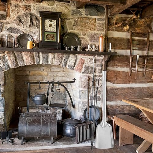Miniatura 6 de Pala de cenizas para chimenea: Pala de carbón de hierro, pala de póquer, recogedor pequeño para barbacoa, cenizas de carbón, herramienta de limpieza