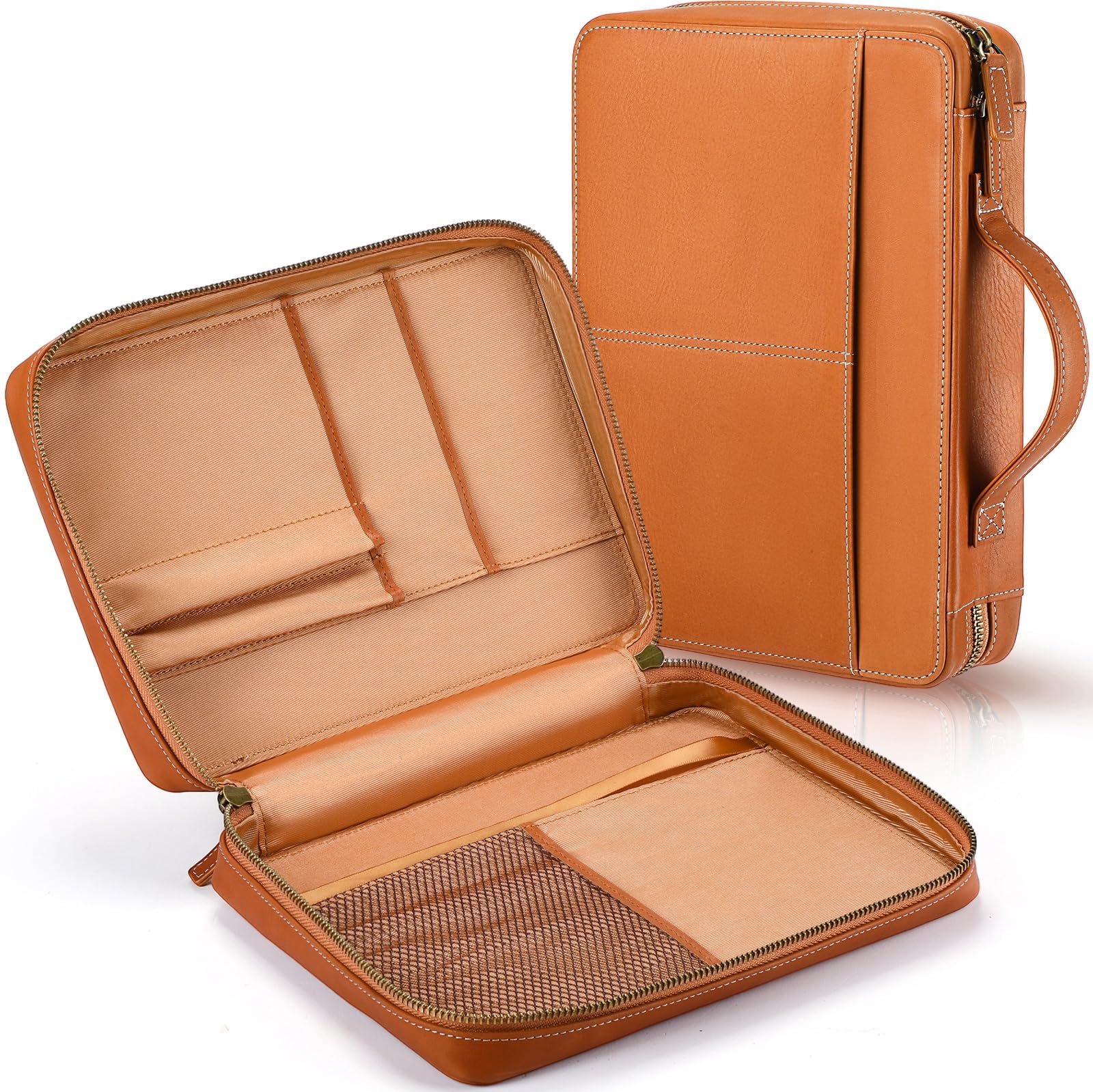 Hunter & Scribe Leather Bible Covers For Men And Women - Top Grain Buffalo Leather - Genuine Leather Bible Cover With Pockets, Zipper, And Bookmark