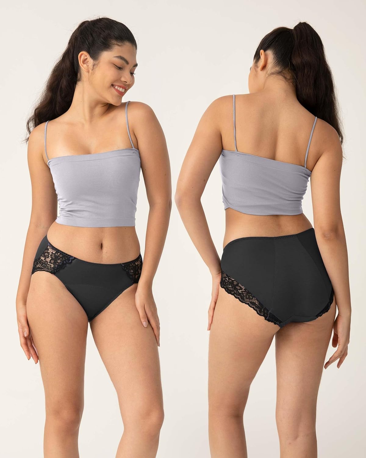 Neione Period Underwear for Women & Girls, Leakproof Menstrual Panties, Lace Hipster Briefs Mid Rise Soft Breathable - Image 2