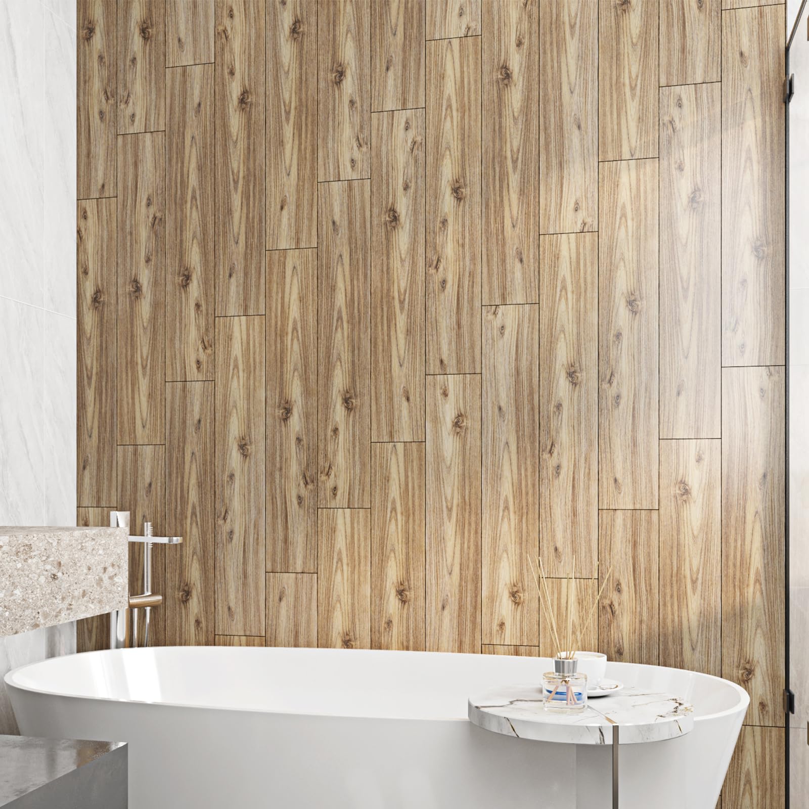Livelynine Suelo Vinilo Autoadhesivo Impermeable 32 Losetas Vinilo Para Suelo Autoadhesivo Cocina 90x15CM Vinilos Suelos Madera Salon Baño Suelos Laminado Madera Dormitorio Papel Pintado Roble