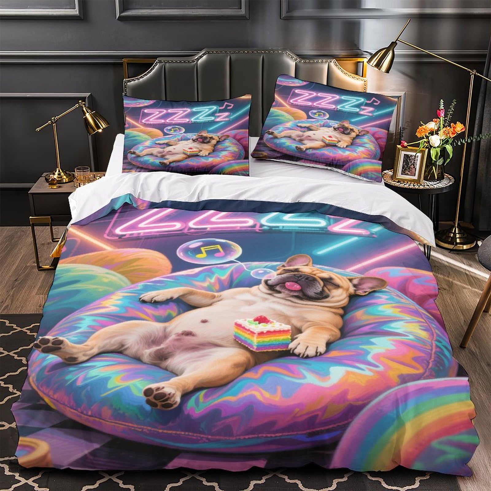 Housse de couette lavable machine 220x240cm contre l'usure du lit enfant