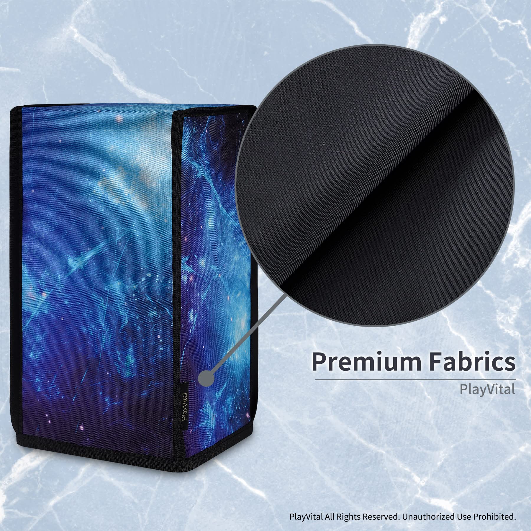 PlayVital Cover Copertura Antipolvere per Xbox Series X Console,Coperchio in Nylon Verticale Protettivo Impermeabile per Xbox Series X Console-Nebulosa Blu - 4