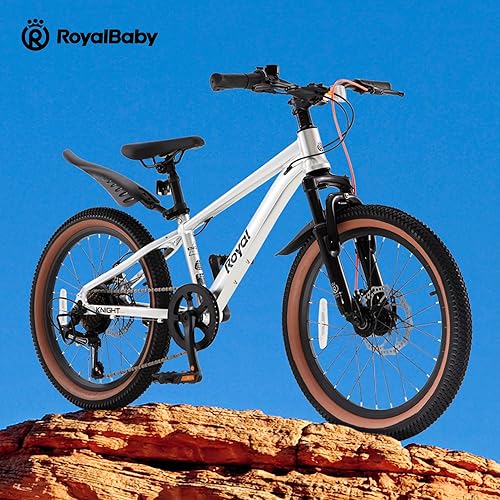 Miniatura 11 de RoyalBaby Bicicleta de montaña para niños y niñas, bicicleta ultraligera de aluminio con ruedas de 20 a 24 pulgadas para niños de 6 a 14 años,