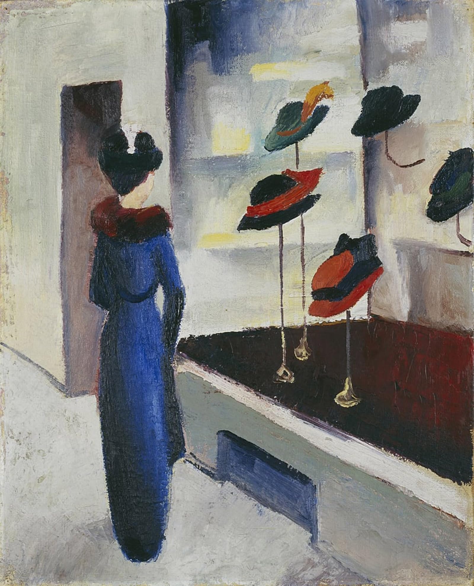 ARTXLXXBN Famous Prints Artwork Pictures Poster Painting Art Hat Shop by August Macke Artwork Landscape Pictures for Home Decor 60x90cm