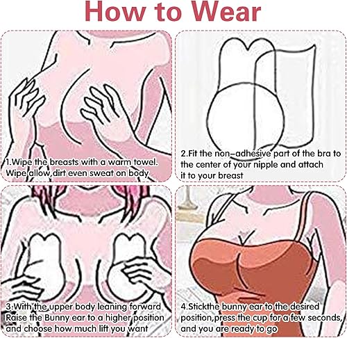 Miniatura 6 de COMNICO Cubierta de pezón, adhesivo de silicona para orejas de conejo, almohadillas ultrafinas para pezones, sujetadores invisibles reutilizables