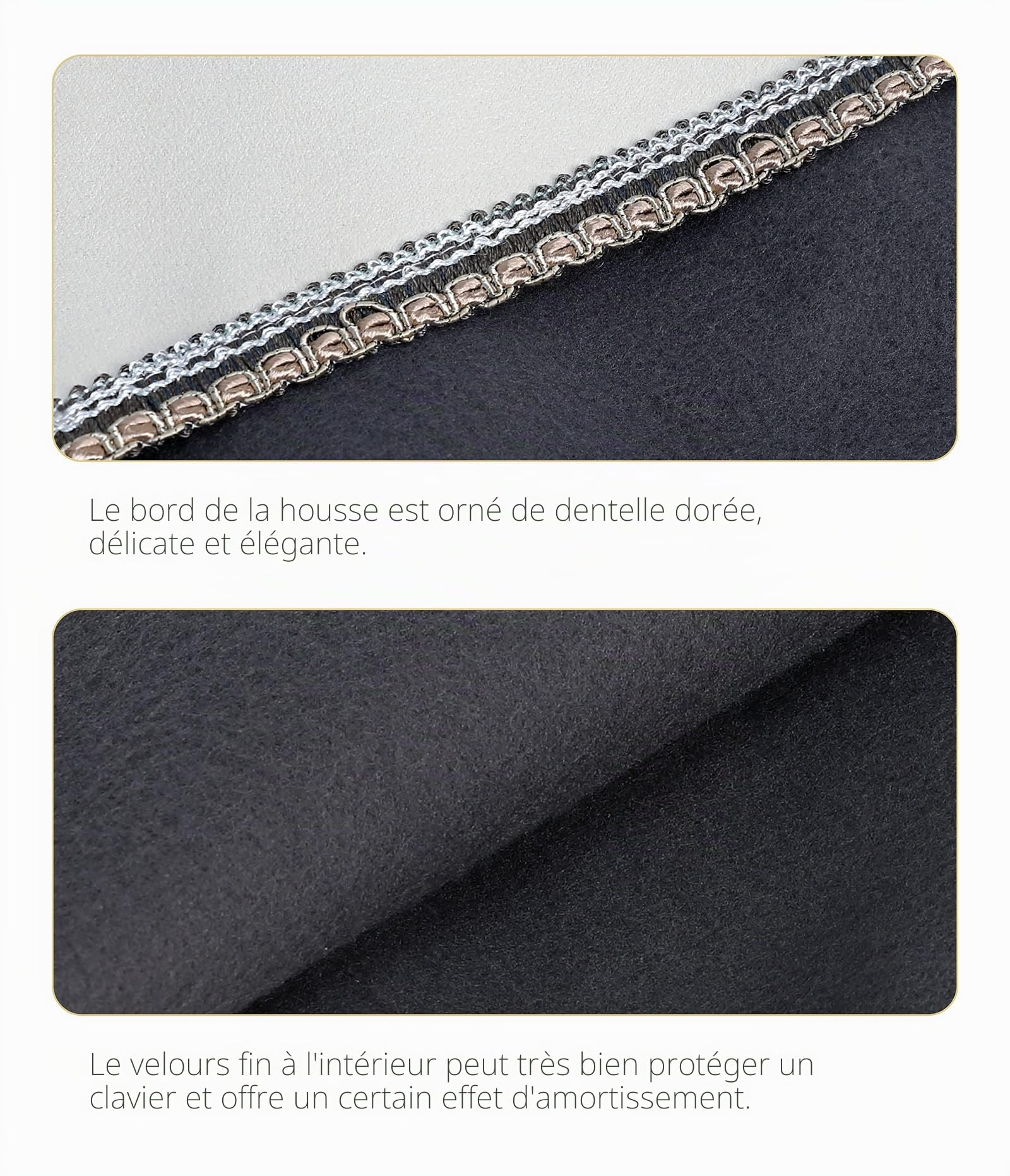 Housse anti-poussière pour clavier de piano avec ouverture de pupitre à fermeture éclair, housse anti-poussière compatible avec Yamaha DGX670 88 touches claviers de pianos numériques série KBP