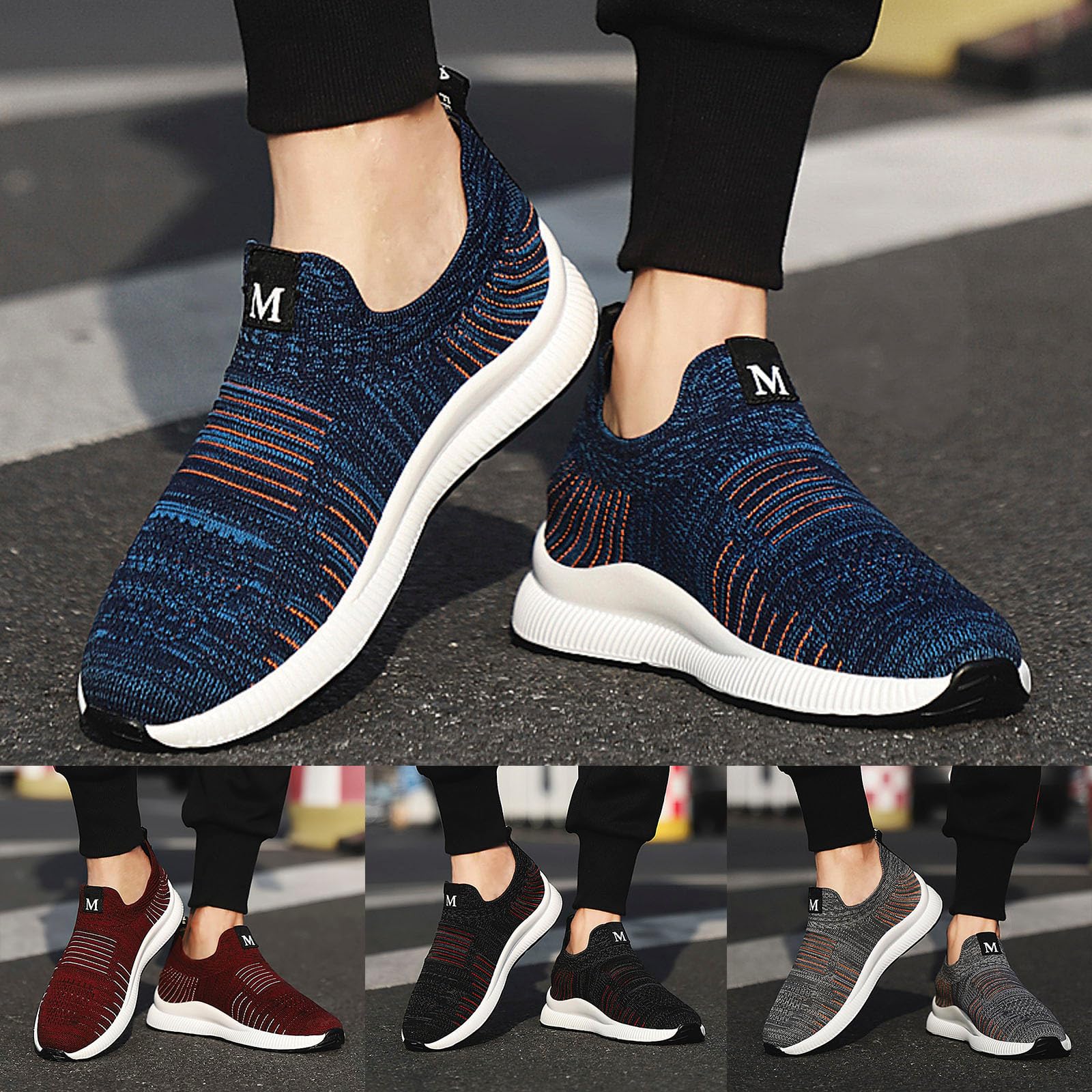 Scarpe da ginnastica da uomo, antiscivolo, durevoli, estive, leggere, da corsa, traspiranti, per camminare, allenamento, palestra