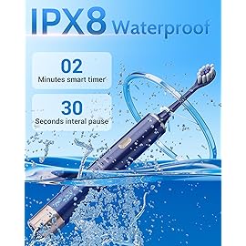 Aneebart Blue & Pink Electric Toothbrush for Adults, USB Rechargeable Sonic Toothbrush with 12 Brush Heads, Smart Timer, 6 Modes, 2-Hour Fast Charge Last 30 Days