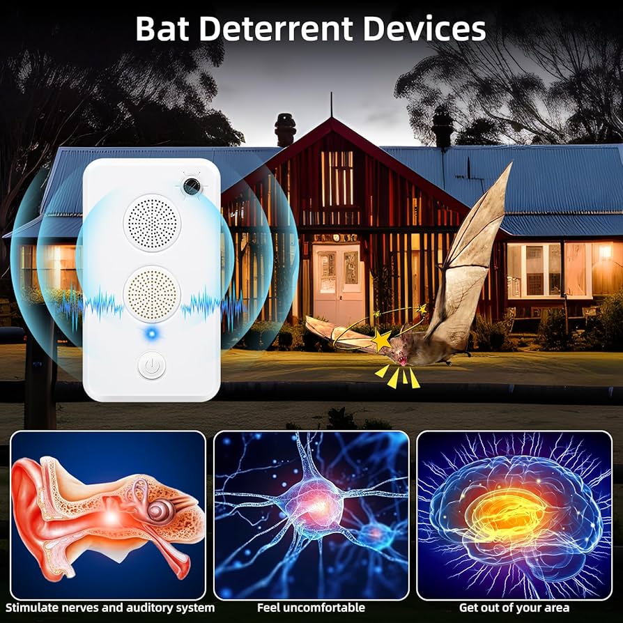 4 Pack Upgraded Ultrasonic Bat Repellent For Attic, Garage Indoor