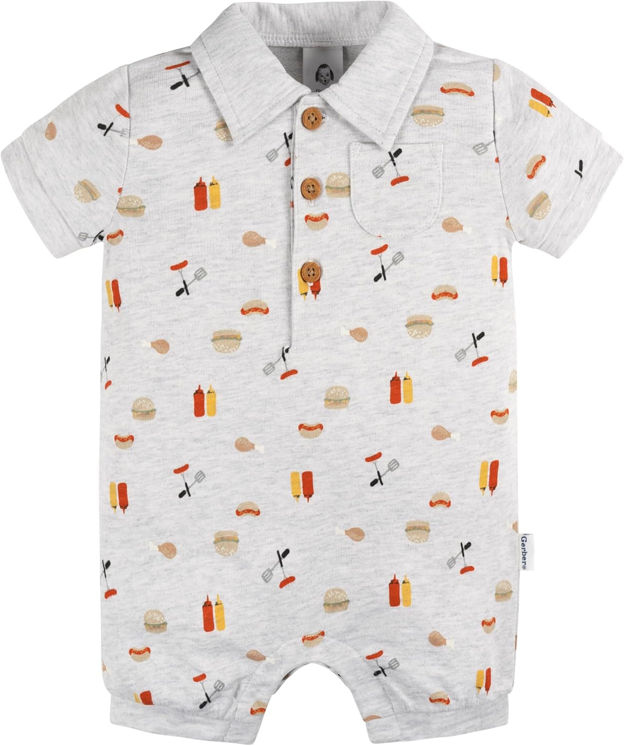Gerber baby-boys Cotton Polo Romper