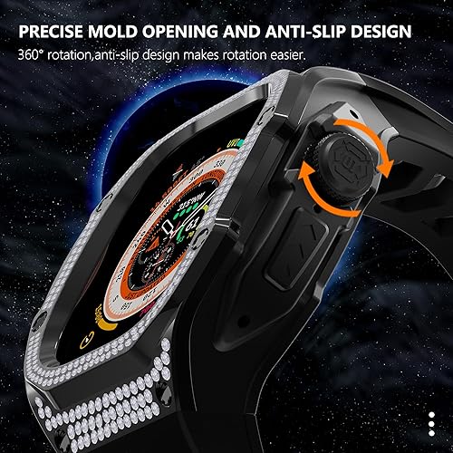 Miniatura 2 de VeveXiao Funda resistente con correa compatible con Apple Watch UltraUltra 2 correas de 1.929 in, funda protectora de metal con correa de silicona a