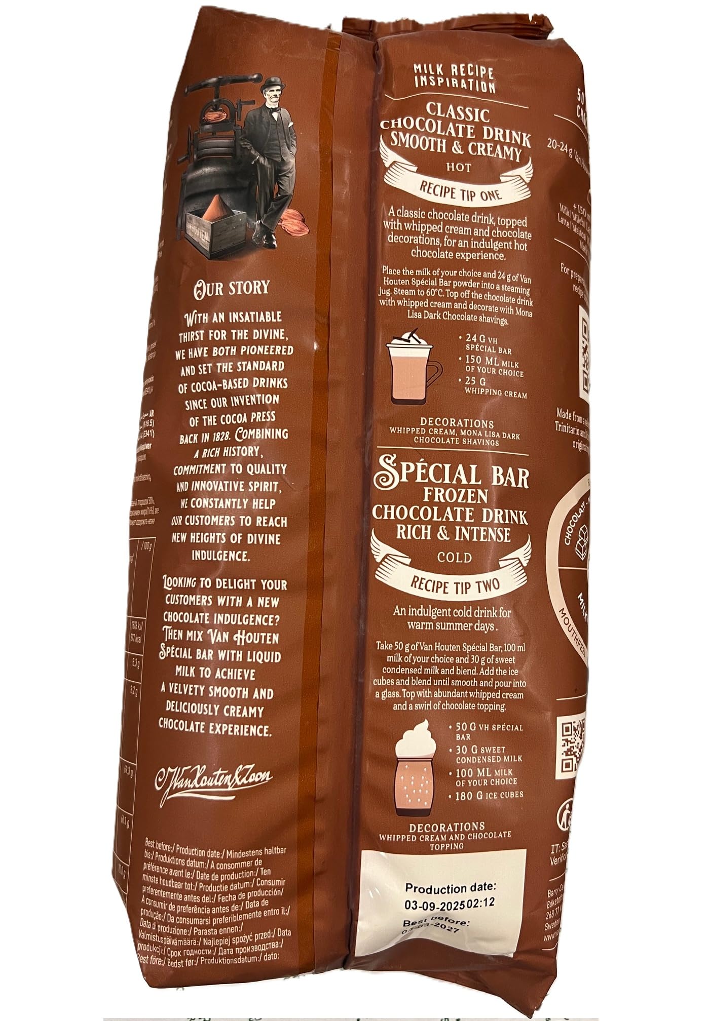 Chocolat Poudre Spécial Bar Bistro Van Houten Cacao Pour La Boisson Chocolatée - 1 kg
