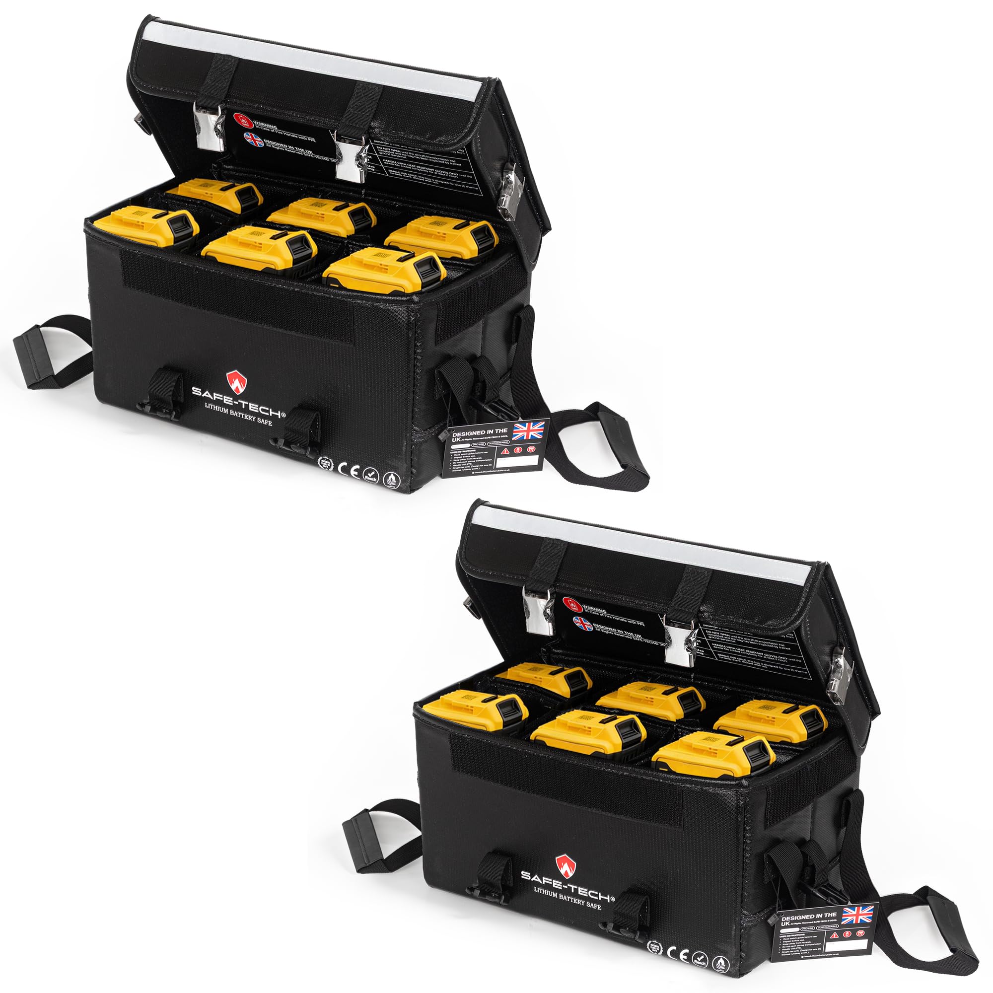 SAFE-TECH 2-Pack Heavy Duty Fireproof LiPo Battery Bags, 35 x 21 x 18 cm
